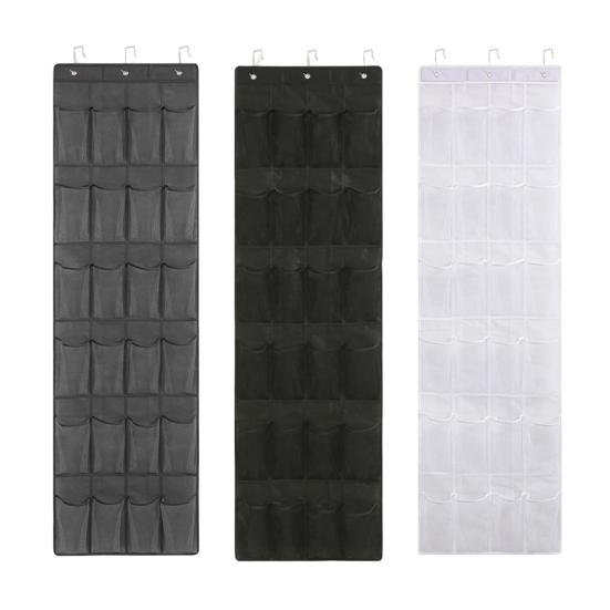 Over-The-Door Shoe Organizer 24 Mesh Pockets Over The Door Shoe Rack Breathable Hanging Storage Bag for Shoes Socks Toys