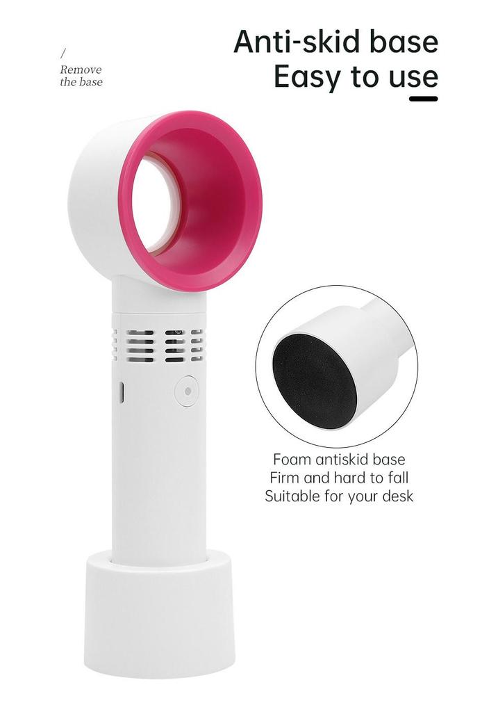 USB Rechargeable Bladeless Mini Handheld Fan for Eyelash Extensions & Beauty