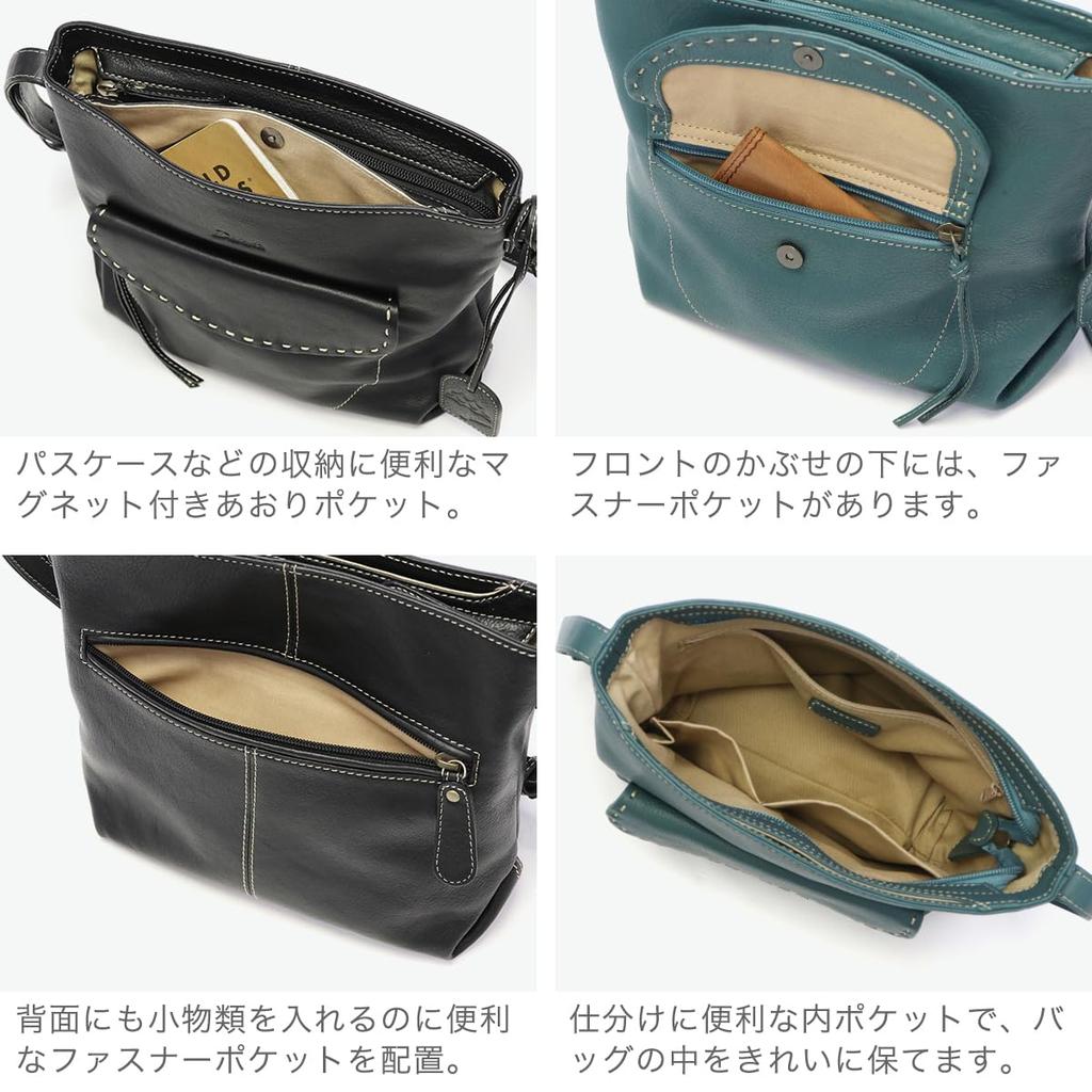 Dakota Women's Genuine Leather Shoulder Bag, Black, DA-1034643-10