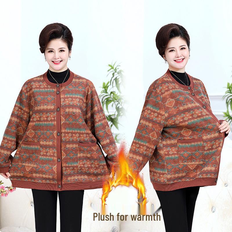Plus Size Women's Autumn/Winter Knit Cardigan Sweater Coat