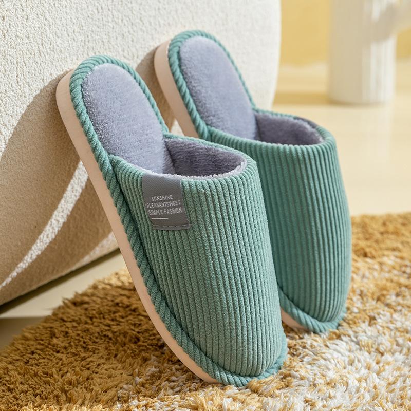 Autumn and Winter Home Cotton Slippers Couple Indoor Home Non-slip Thick Bottom Warm Plush Slippers