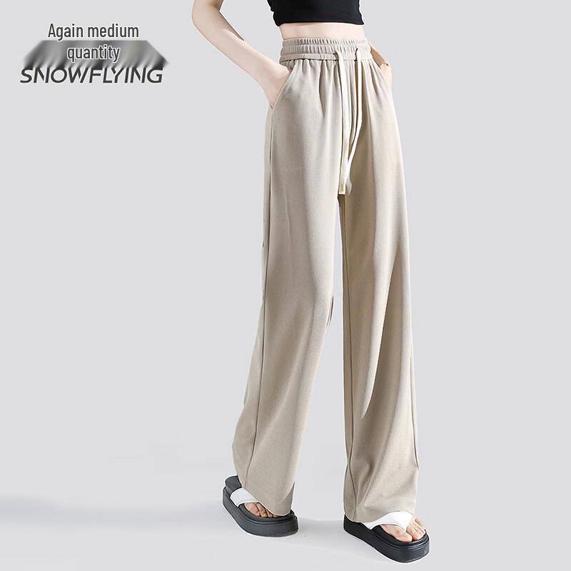 SNOWFLYING Women s High-Waist Slimming Casual Straight-Leg Pants S