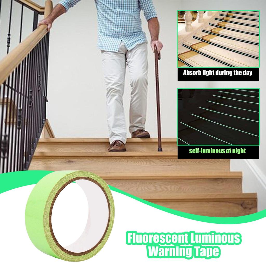 Glowing In The Dark Tape PVC Fluorescent Warning Tape Easy To Apply Reflective Night Decorations For Home Marking Stair Dance