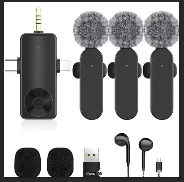 Cross-Device 4-in-1 Wireless Lavalier Microphone with Digital Display for Streaming, Shooting, Recording, & Noise Reduction (Model: H8/H12/H18/H19)
