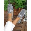 2025 New Vintage Sequined Mary Jane Shoes Women's Plus Size Mary Jane Shoes French-Style Flats