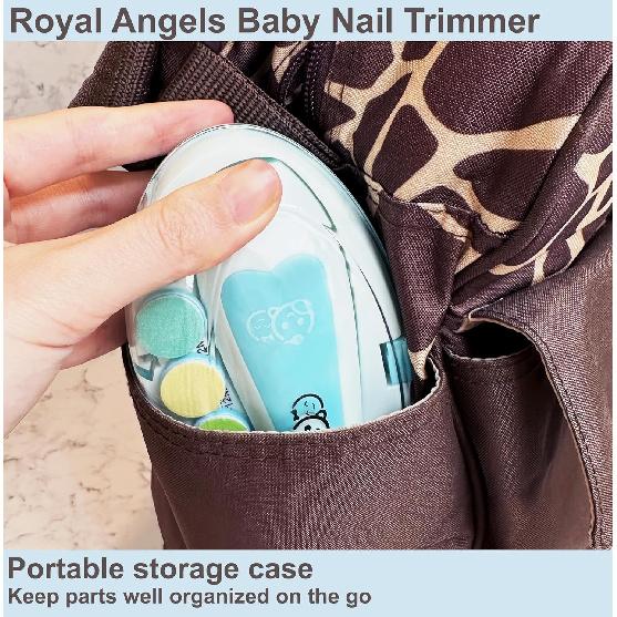 Baby Nail Trimmer 21 in 1, Usage Labeled Case & 13 Extra Replacement Tools, Royal Angels Baby Electric Nail File, Baby Nail Care, Nail Clipper