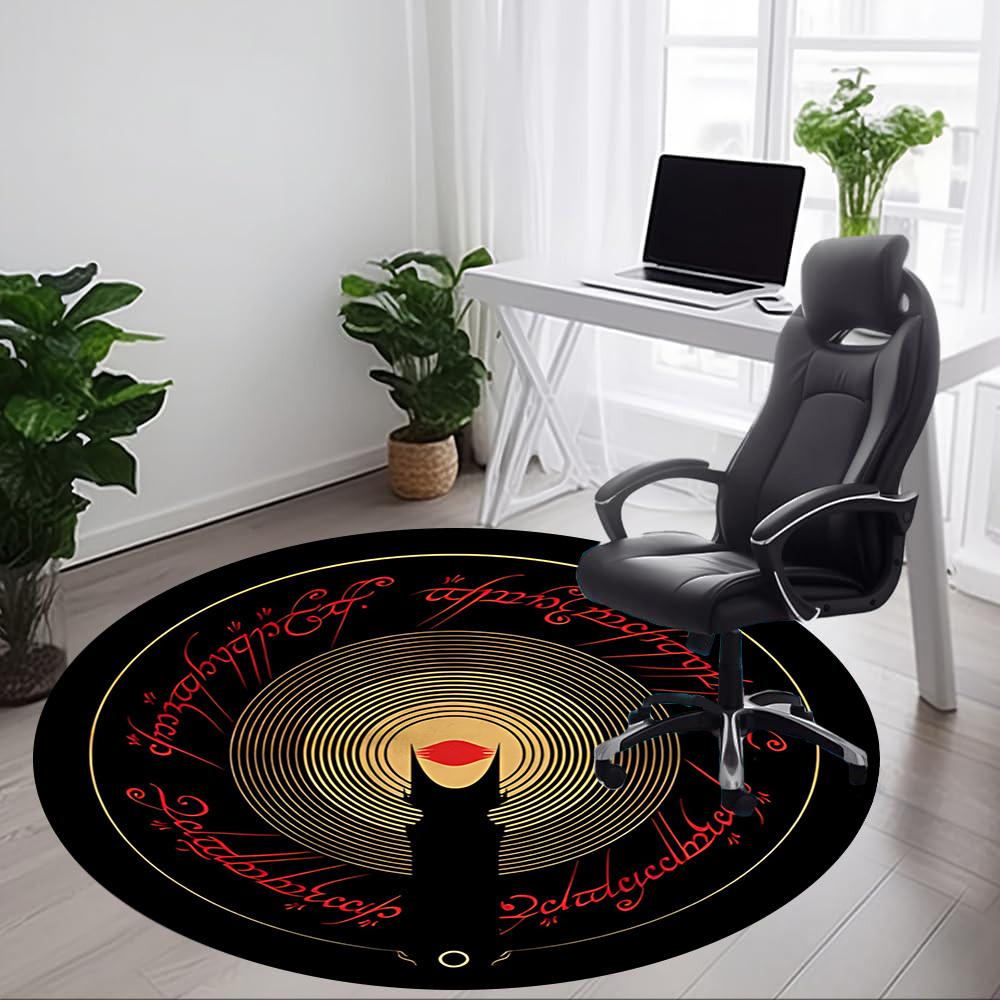 1pc The Lord of the Rings Office Round Area Rug, Indoor Mat Suitable For Office,Bedroom Living Room Home Decor, Room Deco A0926176