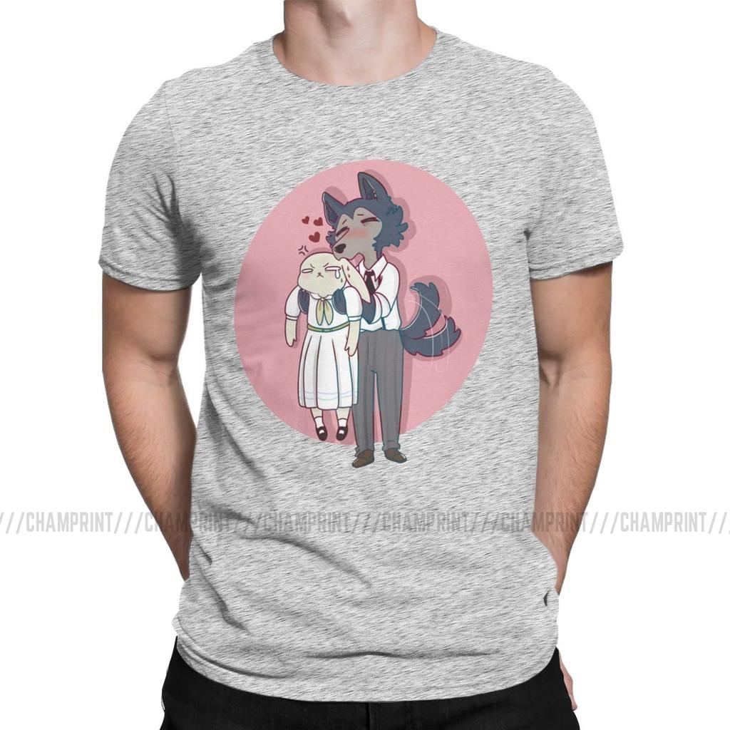 Novità Beastars Legosi Anime T-shirt da Uomo Girocollo Cotone T-shirt Animali Manga Corta