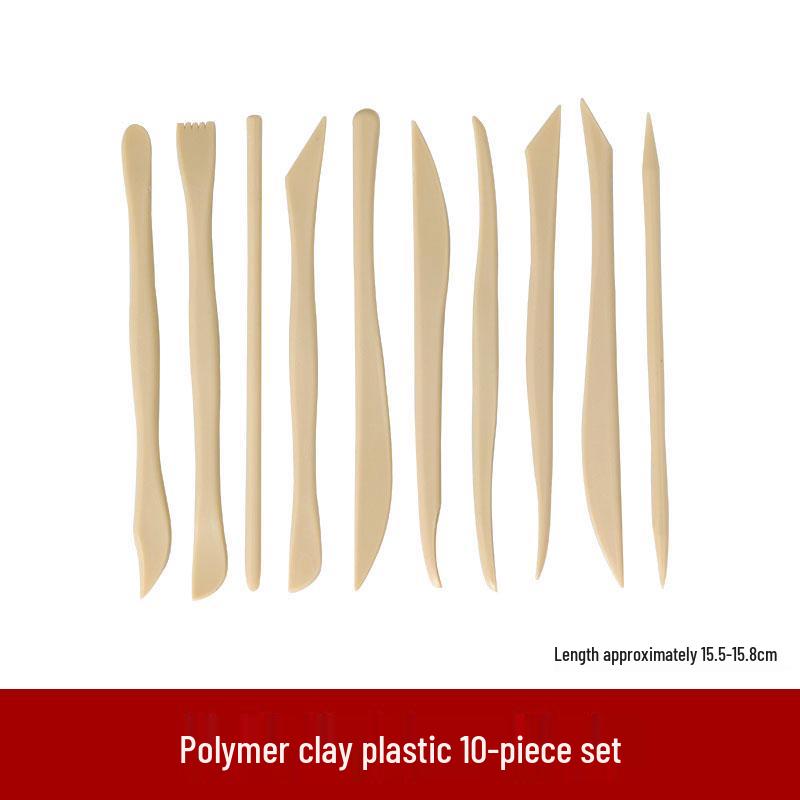 8-Piece Polymer Clay Sculpting Tool Set - Handmade Plastic Embossing Knives for DIY Projects