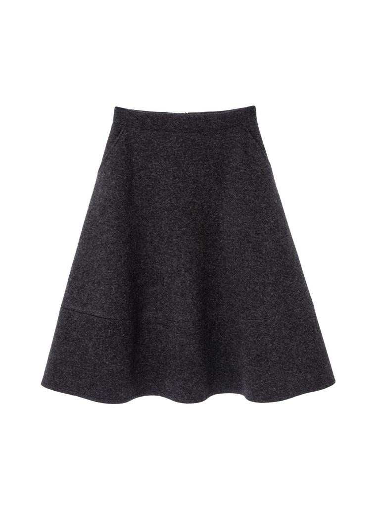 Baisiwang High-Waisted Wool Blend A-Line Skirt - Women's Slimming Mid-Length for Winter