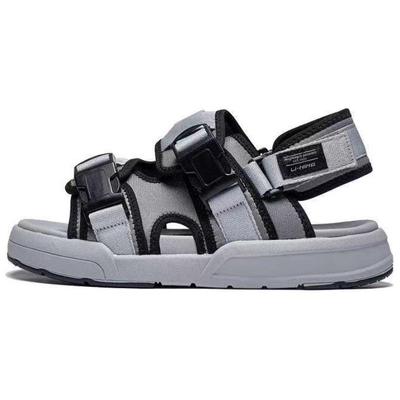 Li Ning Rundkopf Bequeme Strandsandalen Herren Sandalen Grau AGUT013-2