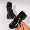 Fashion French Plus Size Single Shoes 2025 Spring and Autumn Retro T-Buckle Cutout Women's Mary Jane Shoes Square Heel