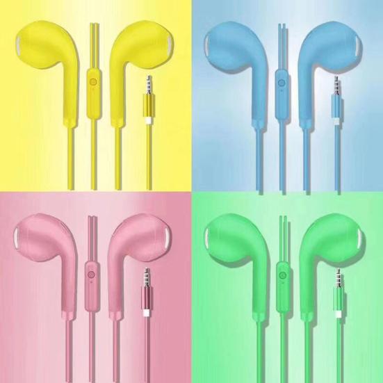 U19 Macaron 1.2m Universal Stereo Music Wired Earphone Headset with Microphone