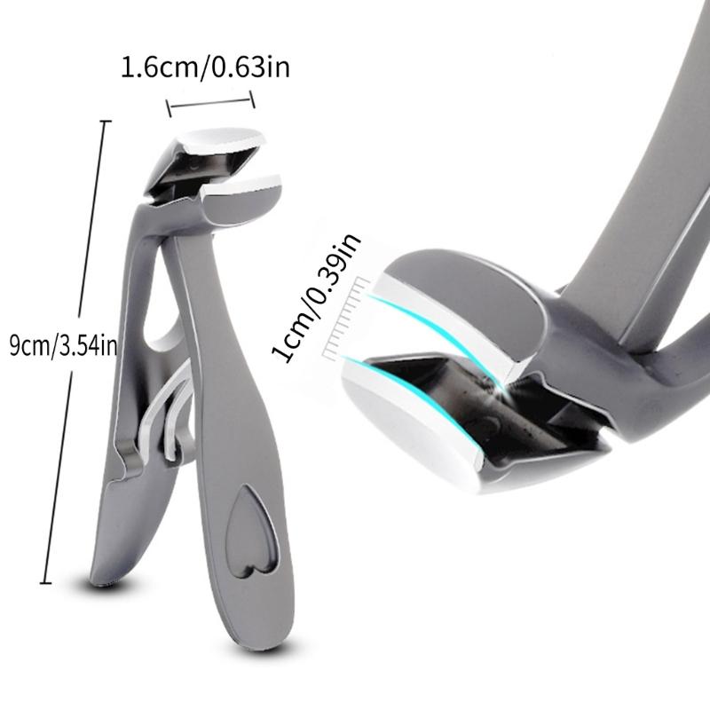 6 Pcs/Set Large Opening Nail Clippers Stainless Steel Fingernail Clippers Angled Head Toenail Clippers for Seniors