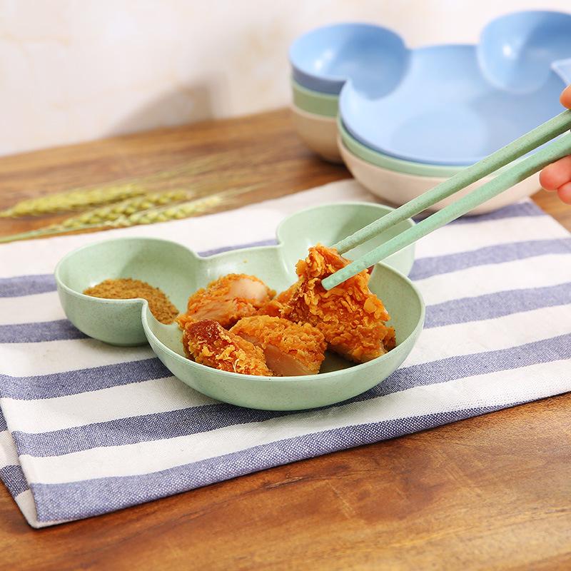 Mickey Mouse Wheat Straw Bowl & Chopsticks Set - Child-Friendly, Anti-Fall Design