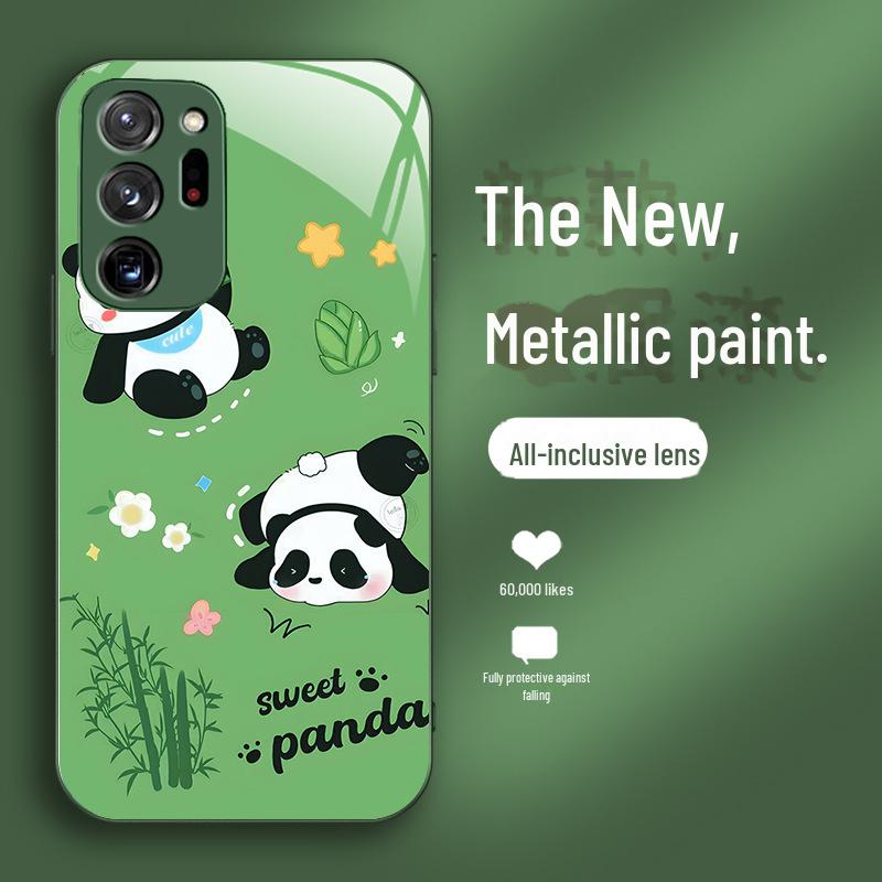 Niedliche Panda-Hülle aus Flüssigglas für Samsung A01/A02/A03 – Anti-Drop-Design mit Nationalschatz.