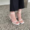Fashion Comfort Shoes for Women Open Toe Beige Heeled Sandals Ankle Strap Peep Black Low High Fashion Square Girls Rome Casual Scandals