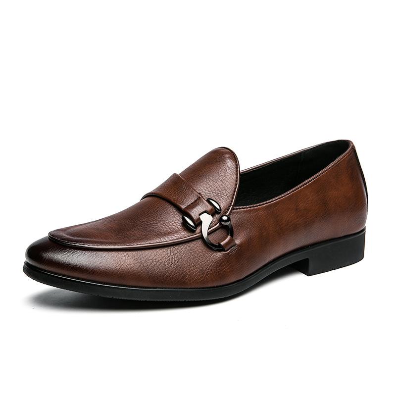 New Korean version trend Doudou shoes large size men's one-pedal leather shoes men's business casual leather shoes men's shoes