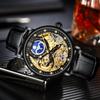 Kinyued Factory Luxury Brand J055 Men Mechanical Watches Big Dial Genuine Leather Wristwatch for Men