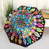 1pc Mandala, Symmetry, Colorful Umbrella with Plastic Handle,Compact & Stylish,Suitable for All Seasons YS331030