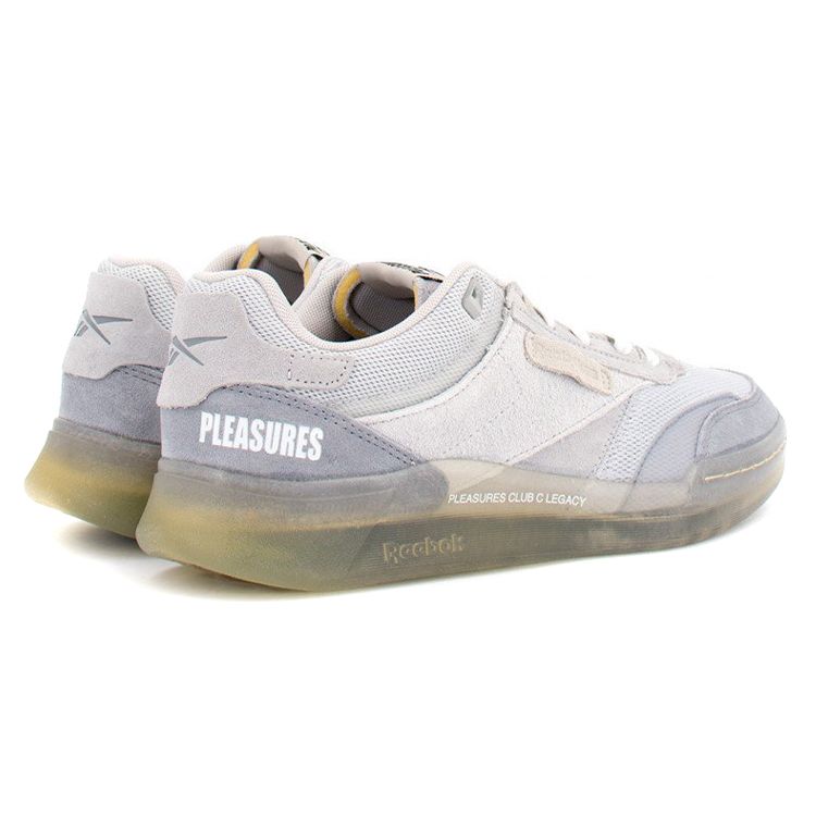 Pleasures x Reebok Club C Legacy Čisto sivé pánske tenisky Čisto-sivá-2 Čisto-sivá-4 Slamená GW2639
