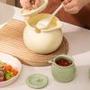 High Temperature Resistant Ceramic Lard Jar Large Capacity Dustproof Spice Jars Solid Color Reusable Ceramic Seasoning Bottle