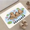 1pc Cute Capybara Bath Mat - Soft Thick Flannel Non-Slip Bath with Adorable Capybara Design, Plush Oval Mat for & s, Machine Was