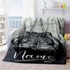Boxing11 Personalized Text Blanket Gift Customizable Blanket Ultra-Soft for Seaside Living Room Bed Home Decor for All Occasions