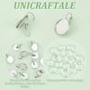 20Pcs 304 Stainless Steel Leverback Earring Findings with Flat Round Setting with 20Pcs Transparent Glass Cabochons Stainless Steel Color Tray: 20mm