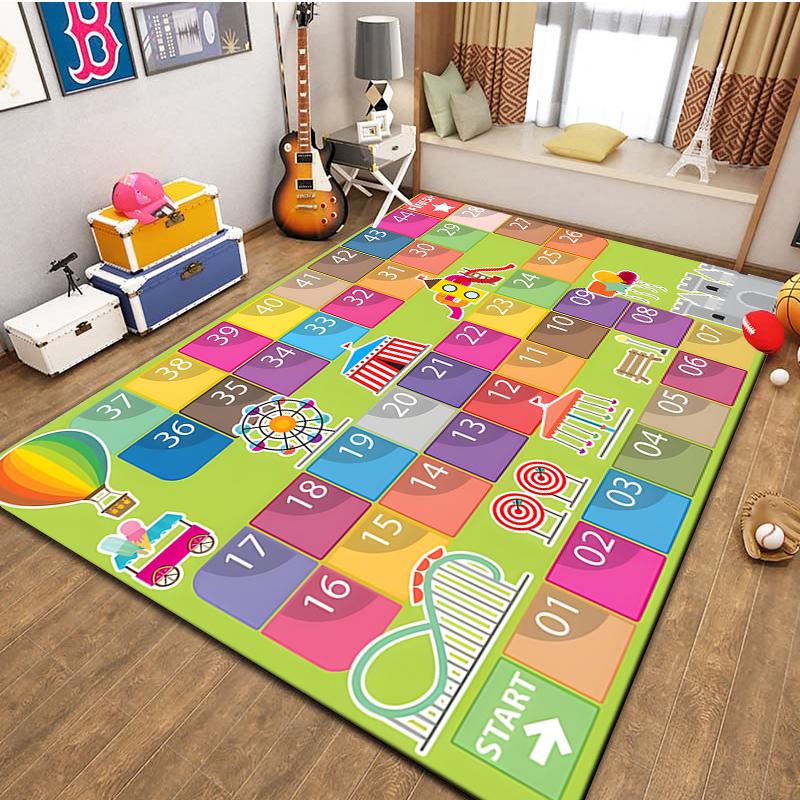 15 Size Snakes and Ladders Game Pattern Rug Carpets for Bedroom Living Room Mat Creative Door Mat Dressing Room Rugs Play Mats