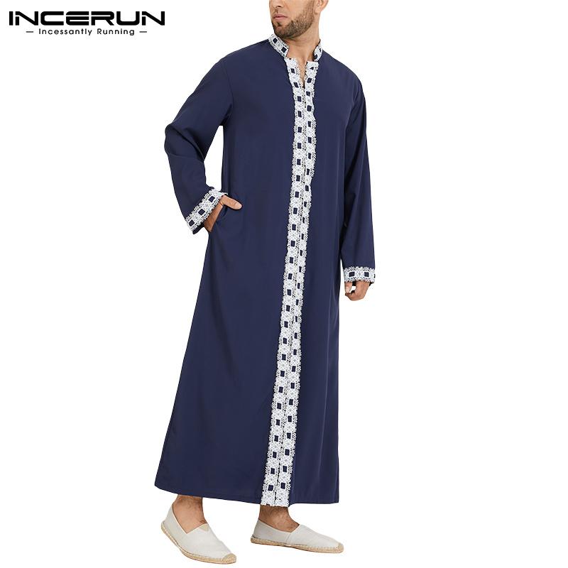Xinvivion Abito Da Uomo Musulmano Islamico Manica Lunga Caftano Jubba Arab Dubai Medio Oriente Abiti Etnici 118837513