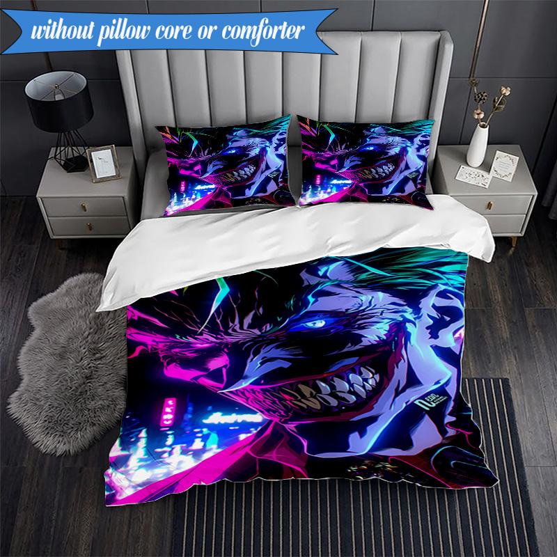 3PCS The clown's Fiery Rise Bedding Set,Including 1pc Duvet Cover And 2pcs Pillowcases Perfect for Bedroom, Dormitory, Fan Christmas gift