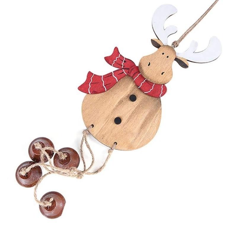 Ny Jul Trähänge Älg Hängande Dekoration Julgran Klockhänge Klockdekoration Pendel