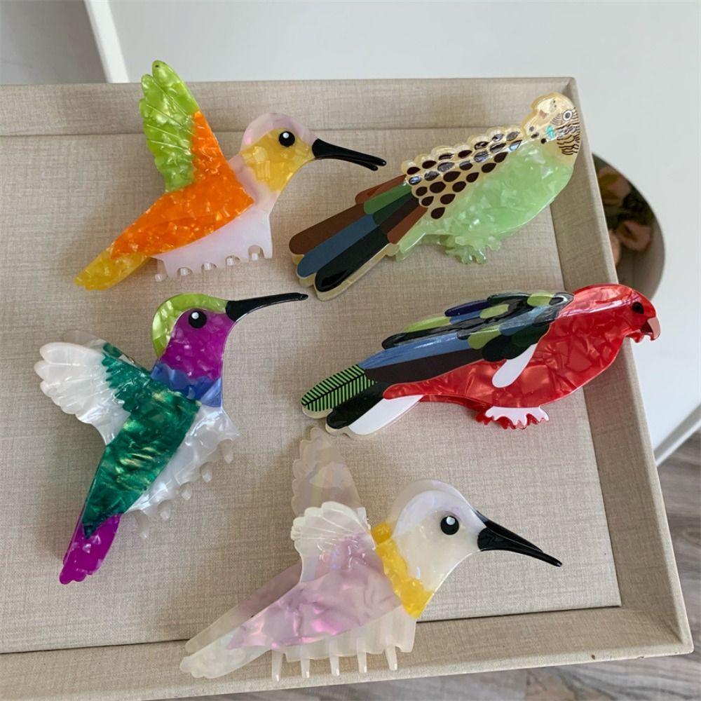 Grasp Acetic Acid Hair Claw Cute Cartoon Animal Shark Clip Fashion Bird Hair Clip  Girls