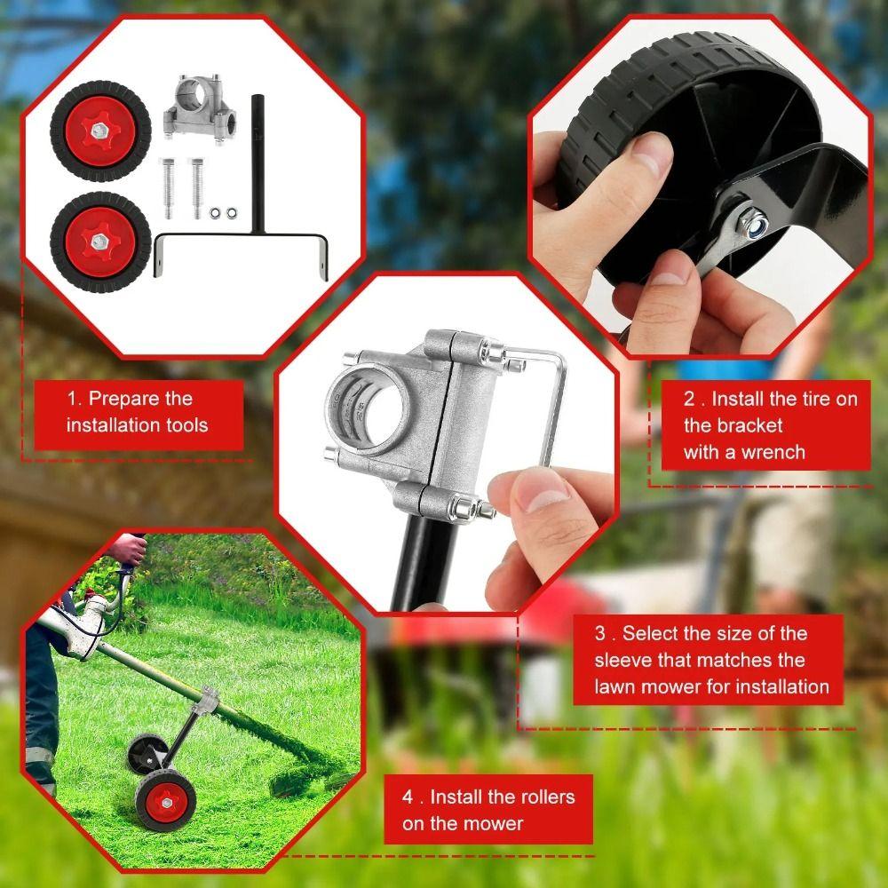Universal Grass Trimmer Support Wheels Adjustable Handle Bracket Clamp  Cutter Power Tool