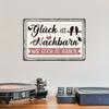 []1pc German Vintage Metal Tin Sign, Glück Ist Nachbarn Wie Euch Zu Haben., Wall Art Decor for Home Farmhouse Living Room, Gift