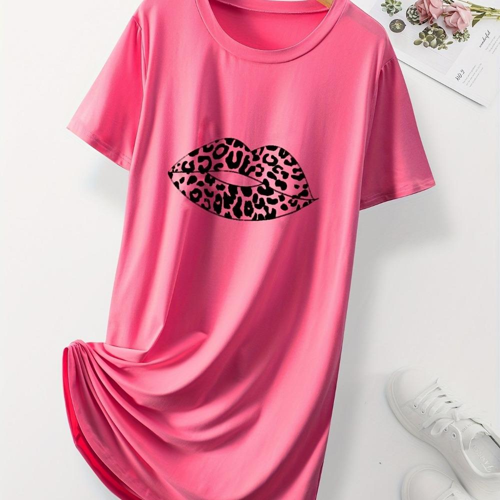 Casual Women Nightdress Short Sleeve Sleepwear Dresses Loose Fit Nightwear Home Clothes Nightie Loungewear Dresses