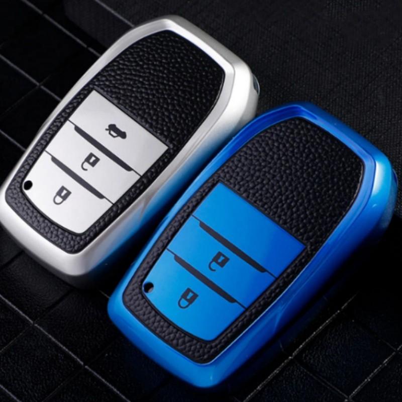 2/3 Tasten TPU Leder Auto Schlüsselhülle für Toyota Yaris Prius Camry Corolla Avensis Verso Prado REIZ Crown RAV4 C-HR Aygo Scion TC IM