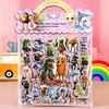 1 Sheet Diy Bike Laptop Tung Tung Tung Sahur Double Layered 3D Decals Italian Brainrot Animals Bubble Stickers For Kids Gift