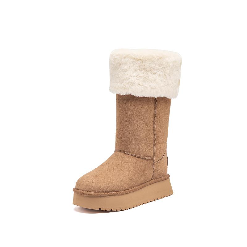 Augustine long snow boots women's 2025 new winter piled thickened outdoor boots thick-soled fluffy cotton shoes