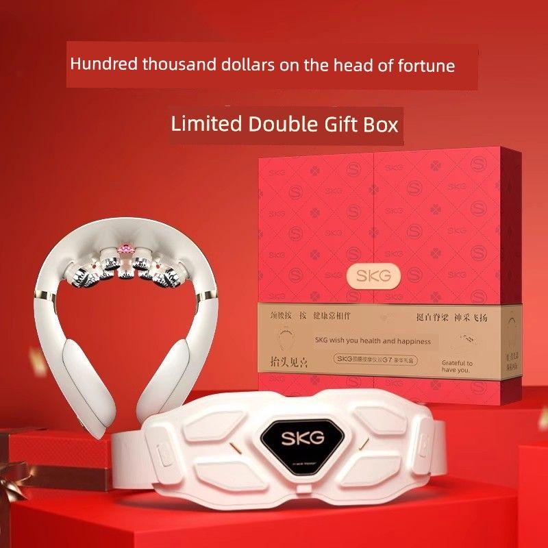 

Mother s Day Gift Skg Waist Massage Device G7 Luxury Vibrating Heat Therapy Belt to Relieve Back Pain Double G7 Limited Gift Box [Neck + Waist]