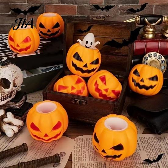 Pumpkin Head Sensory Toy 12Pcs Pop-up Ghost Squeeze Toy, Stress Relief Set Creepy Pinch Fidget for Party Favors Halloween