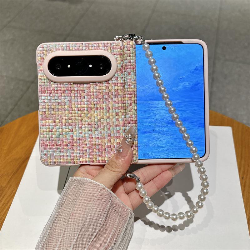 Huawei PuraXMax Foldable Phone Case: Dual-Axis Design, Woven Texture, Includes Lanyard