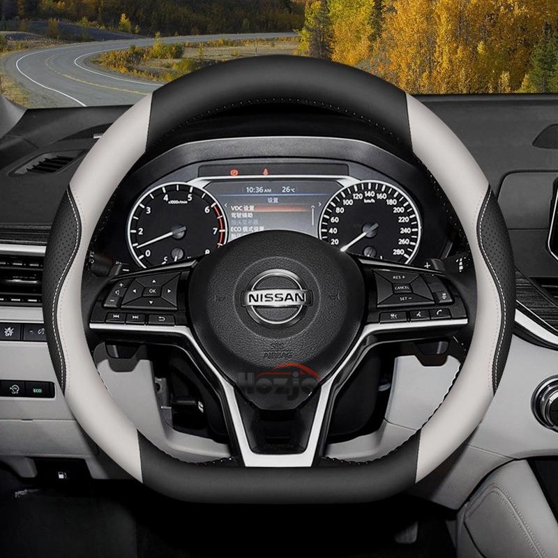 Leather Car Steering Wheel Cover for Nissan Qashqai J11 J10 J12 Tiida Juke F15 Navara D40 X-trail T30 T31 T32 T33 Pathfinder R51