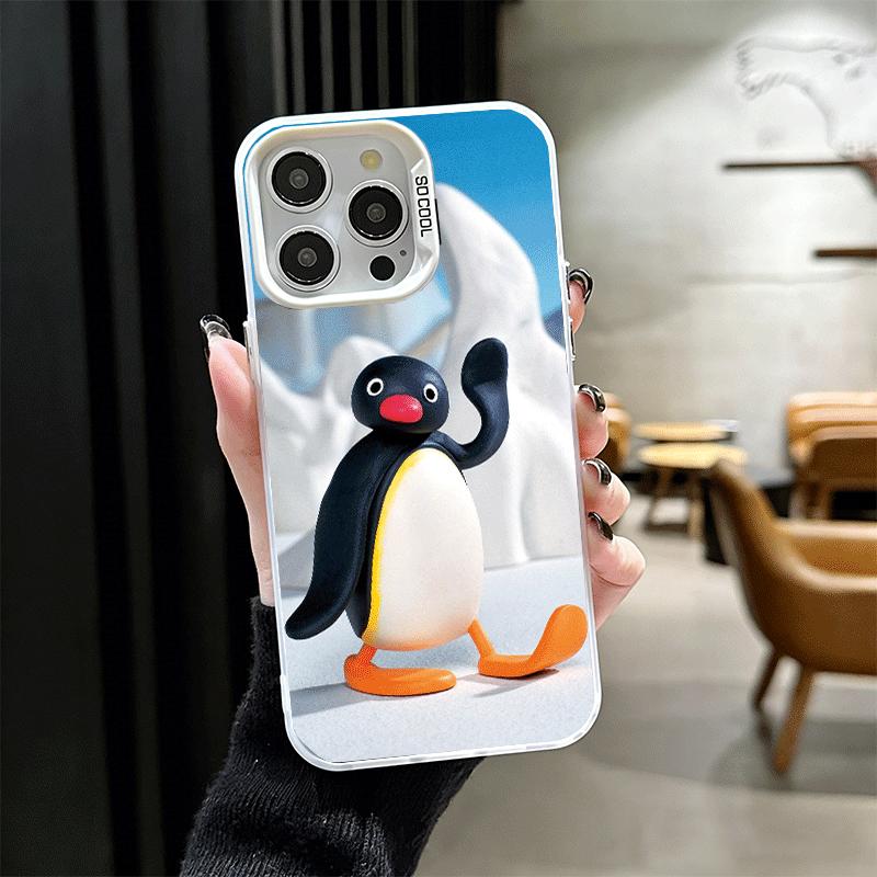 Cartoon P-Pingu Pinguin Weiche Handyhülle für iPhone 15 16 17 Pro Max 17Air 16E 14 Plus 13 12 Mini Stoßfeste Hülle Rückseite