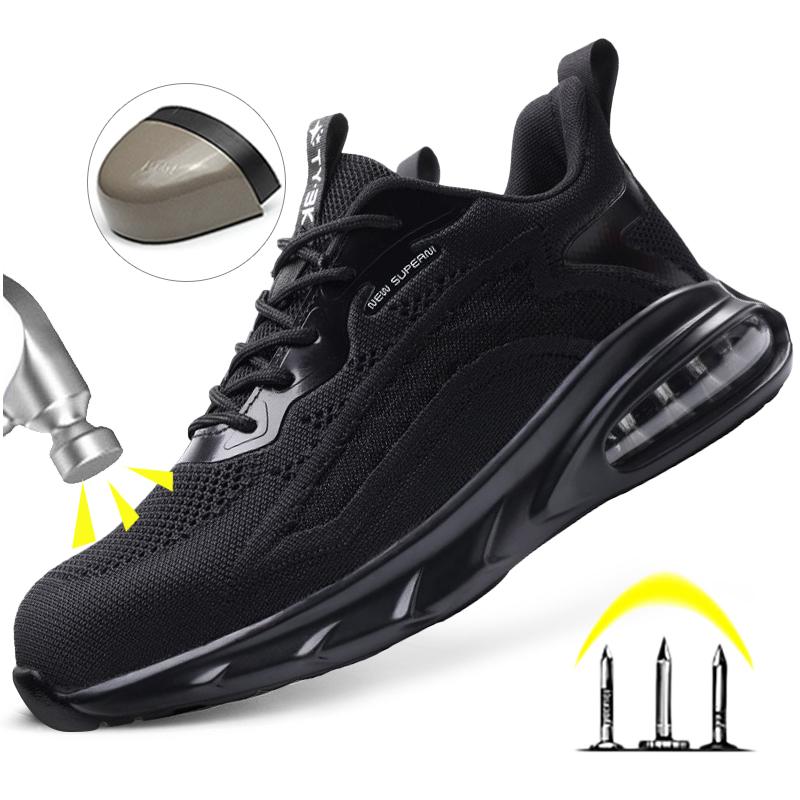 Work Shoes Steel Toe Shoes Men Safety Shoes Anti Smash Puncture-Proof Work Shoes Boots Fashion Indestructible Security Footwear