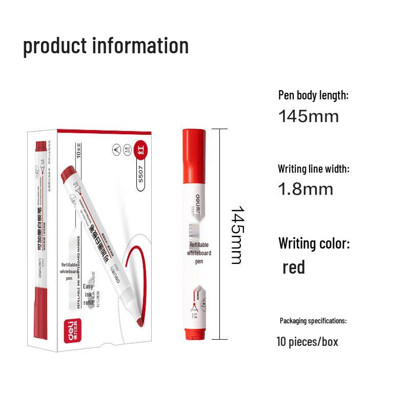 Deli S507 Refillable Whiteboard Marker Pen