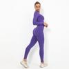 European and American seamless yoga suit women's crescent moon tight elastic long-sleeved running fitness suit women