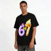 Macaron Number 67 Creative Print Casual Top Pure Cotton T-shirt
