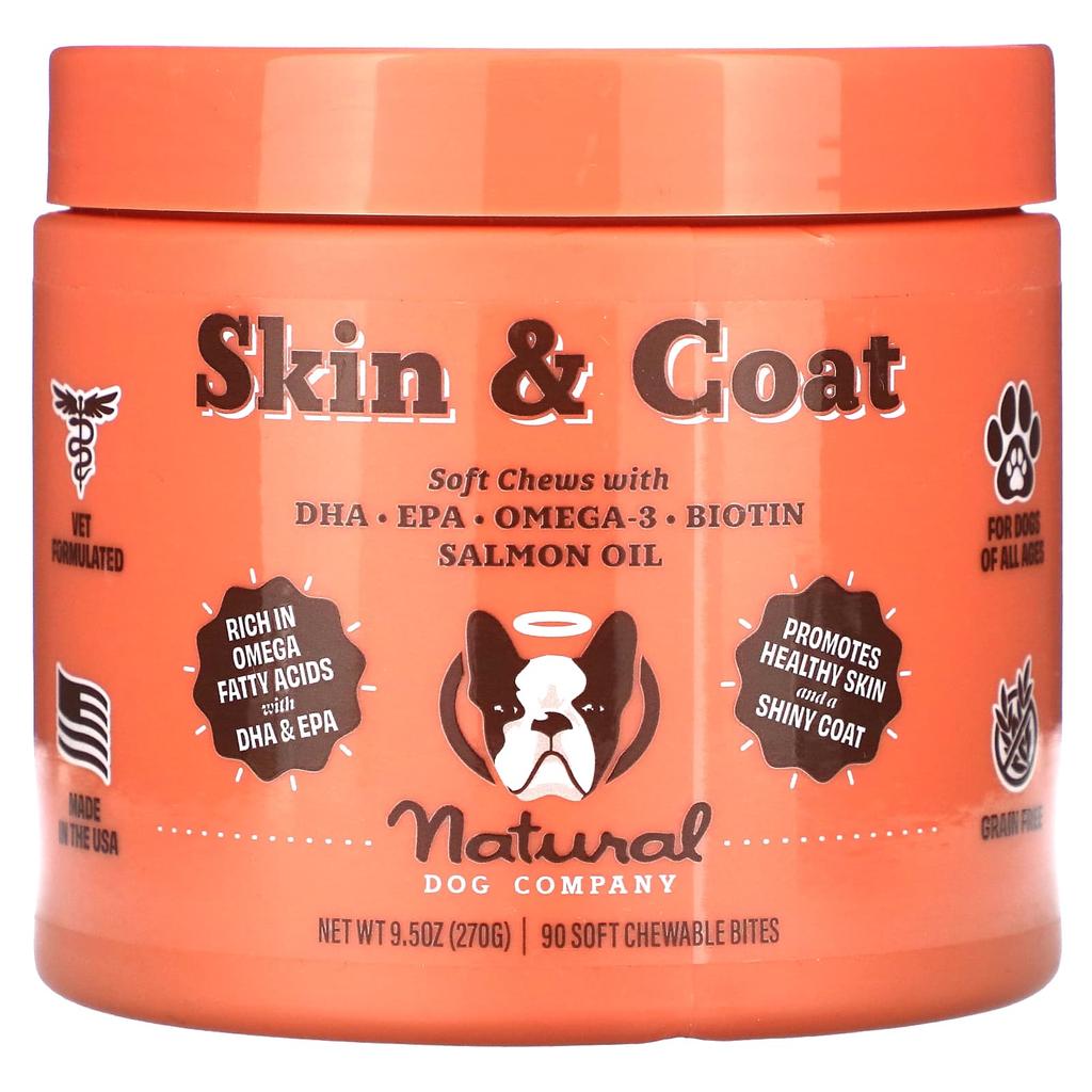 Skin & Coat, Dogs, All Ages, Soft Chewables, 90 Count, 270G (9.5Oz)